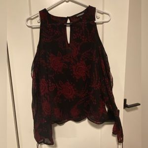 Express Red and Black Blouse